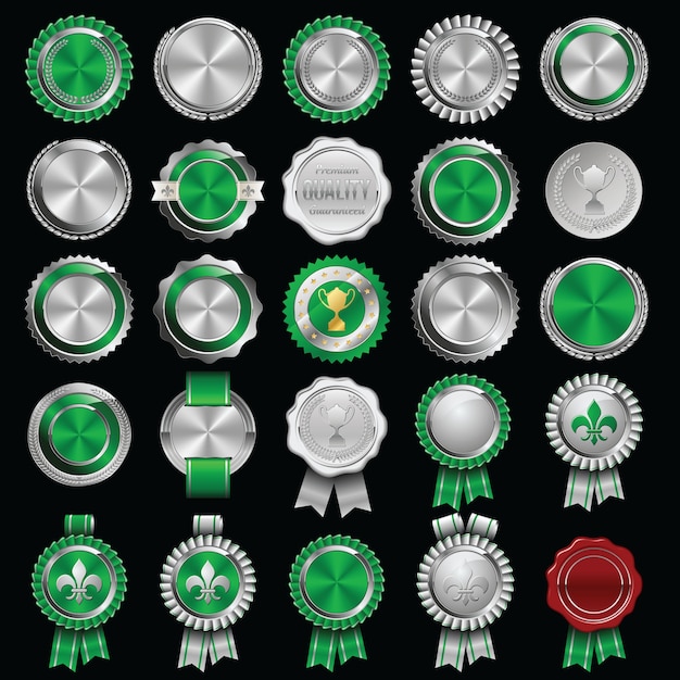 Vector set certificaat lakzegel en badges