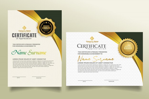 Set certificate template