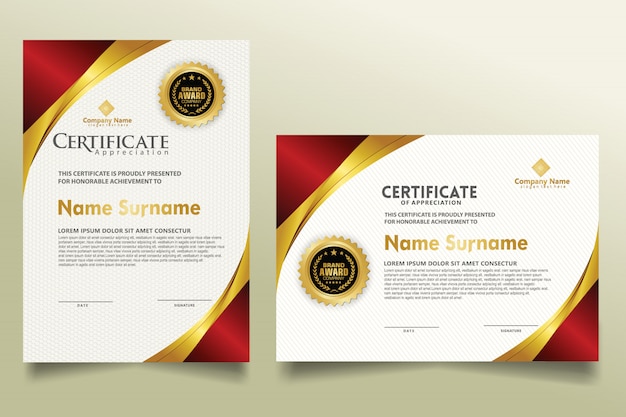 Set certificate template
