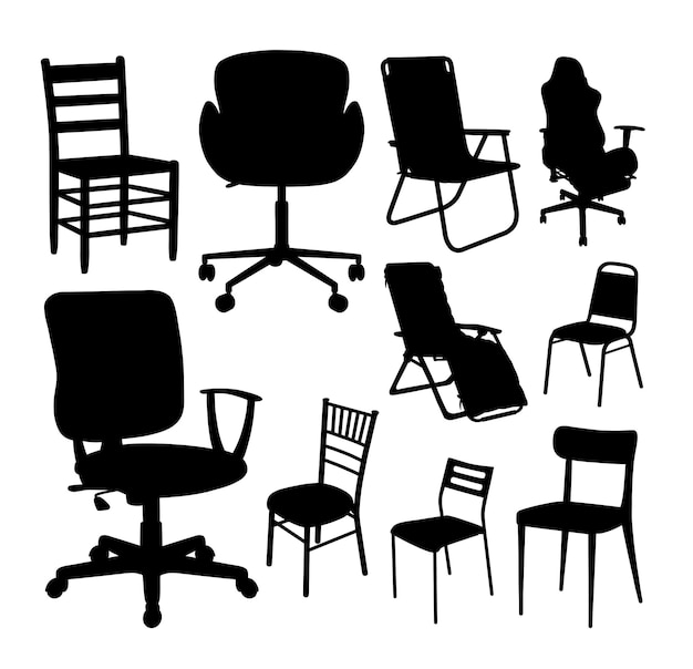 set of chairs silhouette