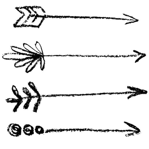 Набор стрелок в стиле бохо, нарисованных мелом