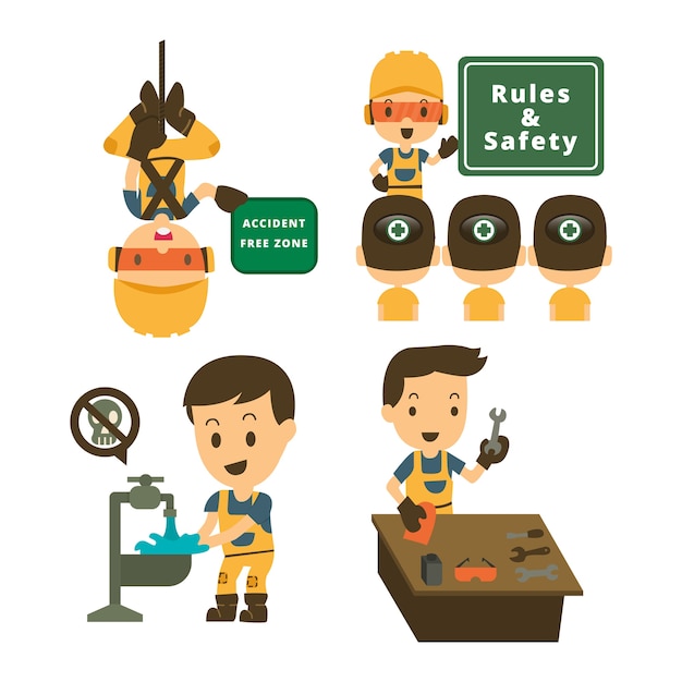 Set of Character Constructor worker in various situations.