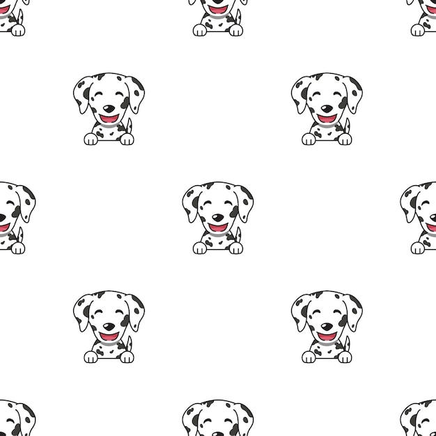 Set of character dalmatian dog faces showing different emotions for design.