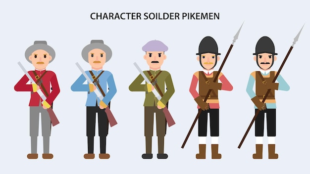 set of character Musketeers royal