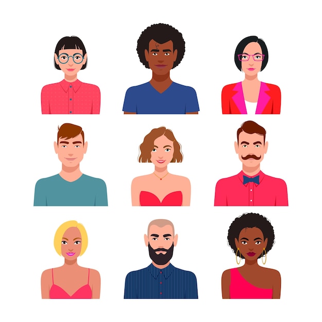 Set of characters for web. Vector illustration