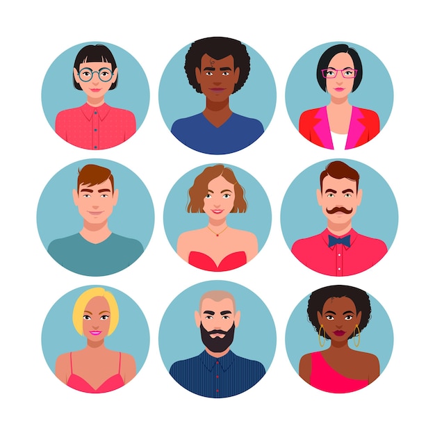 Vector set of characters for web. vector illustration