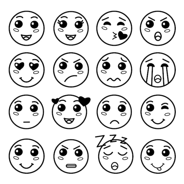 Set of Charming Human Faces