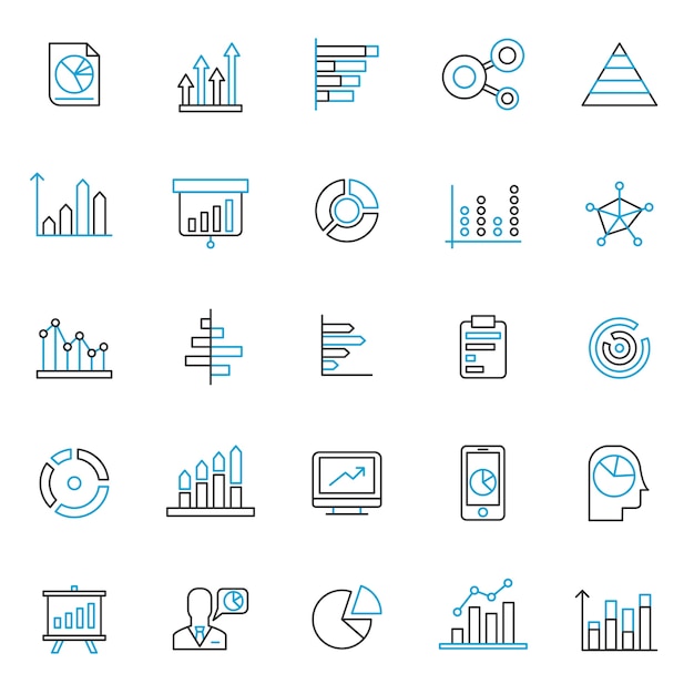 Vector set of chart and graph icon