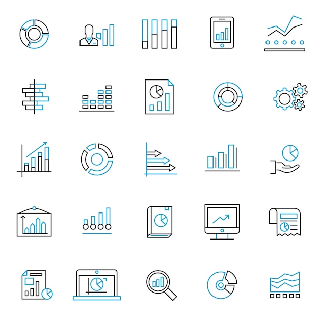 Vector set of chart and graph icon