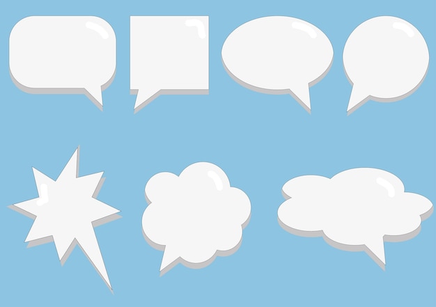 A set of chat clouds for comments forms for text a cloud of thoughts speech bubble