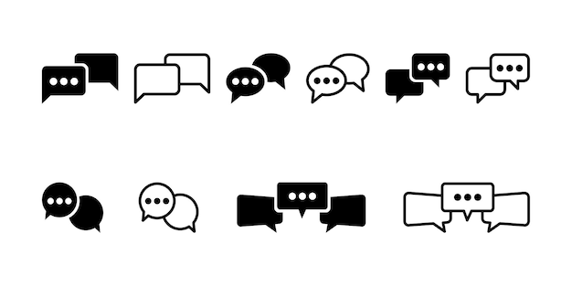 Vector set of chat or message vector icons comment dialog online support icons vector 10 eps