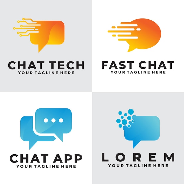 Vector set of chatting logo vector design template