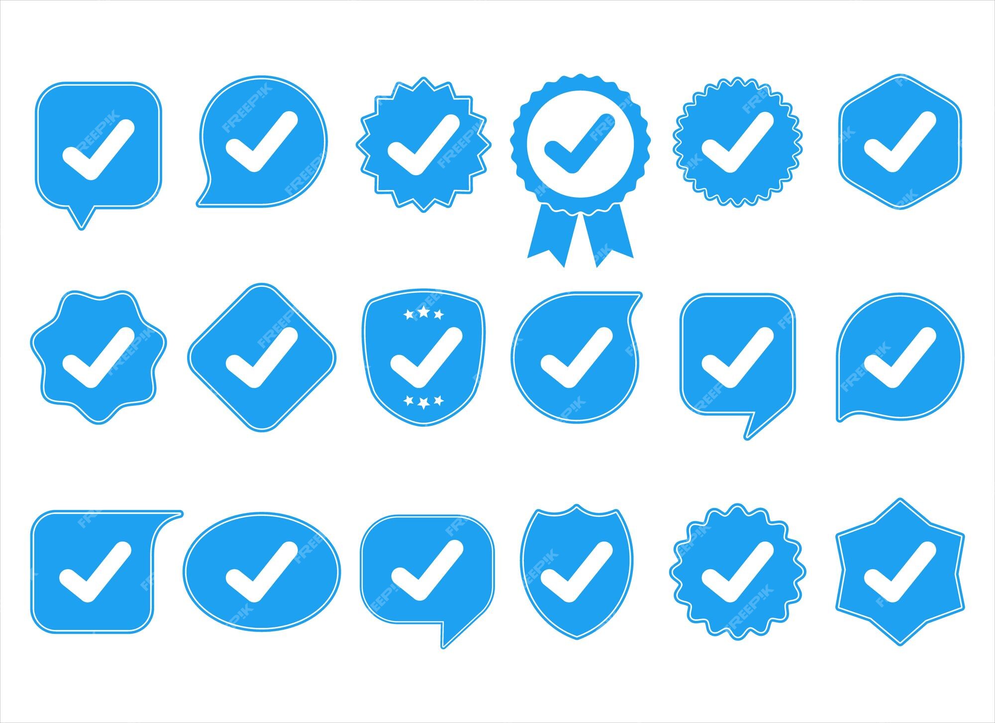 Premium Vector  Account verification icon social media icons verified  badge profile set blue check mark icon