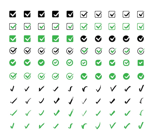 Set of Check mark