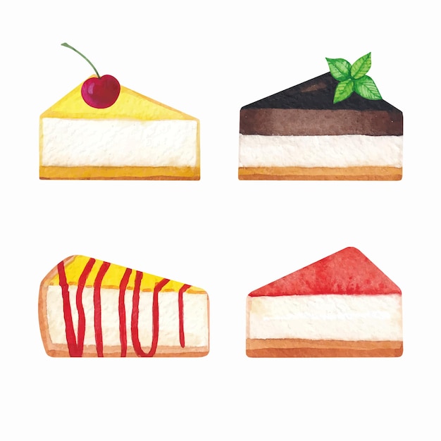 Set of cheesecakes