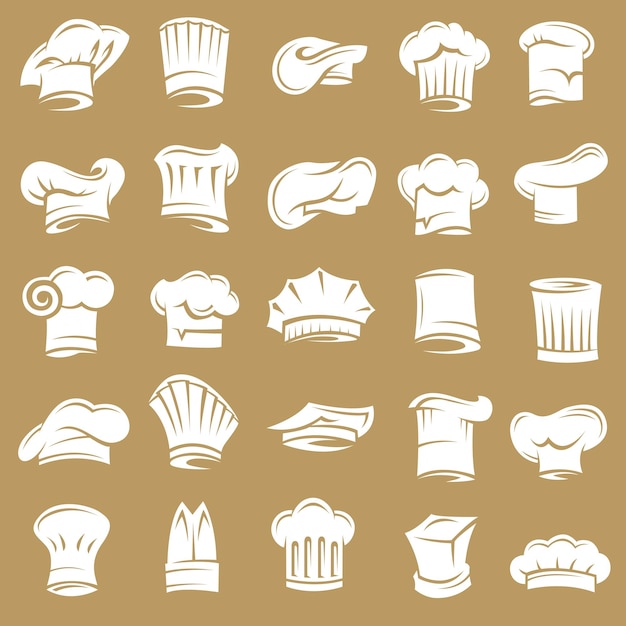 Vector set of chef hats