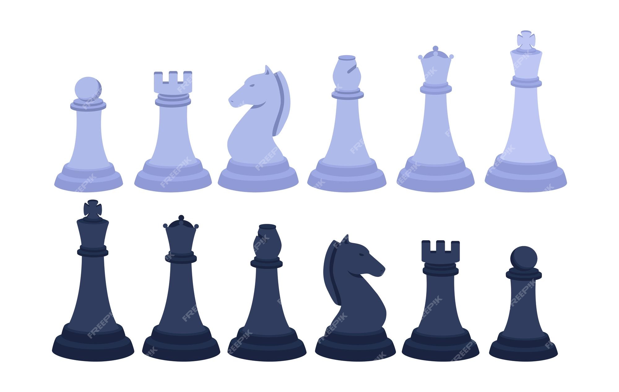 Chess Piece Set Vector Clipart / King, Queen, Bishop, Rooke, Knight,  Castle, Pawn Drawing Illustrations / Game / PNG, JPG, SVG, Eps 