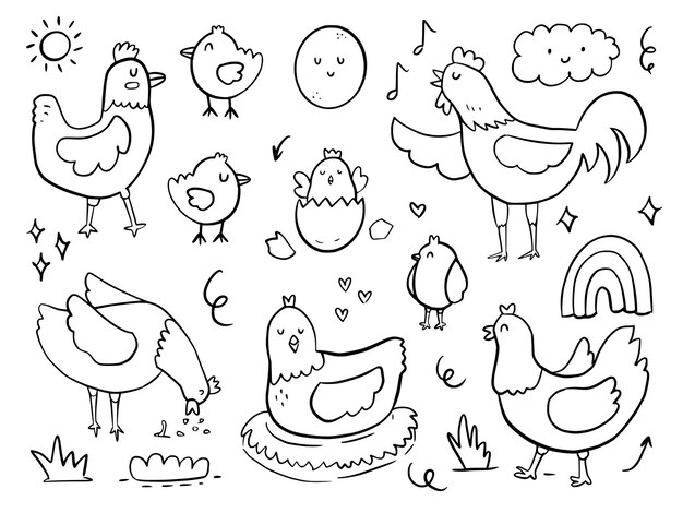 Disegno Colorato Gallo Vettore Gratis