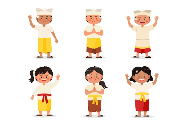 Set di bambini in abito tradizionale balinese