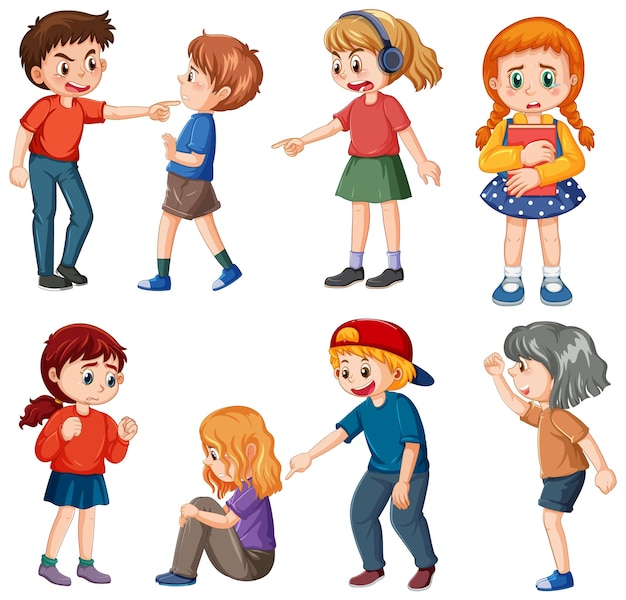 Set di personaggi dei cartoni animati per bambini