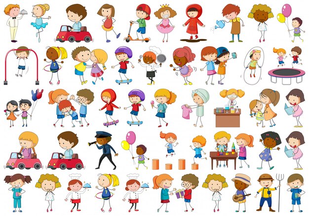 Vector set of children character