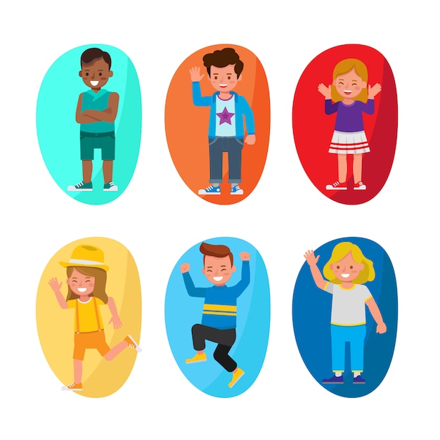 Vector set of children characters.