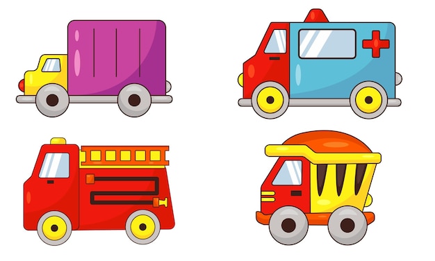 Set of children's toys transport cars