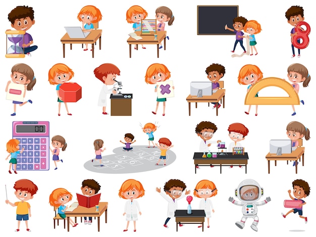 Set of children with education objects isolated