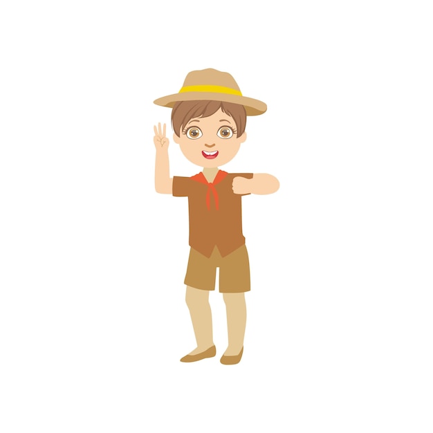 Vector set of childrens scout day poses fish