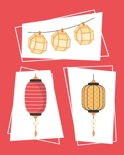 Set of chinese lanterns