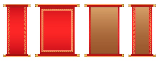 Set of Chinese scroll vector illustration