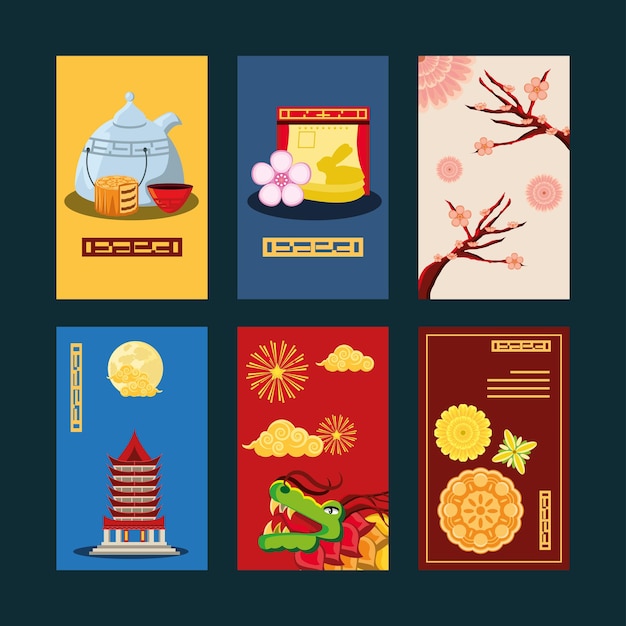 Set of chinese traditional card