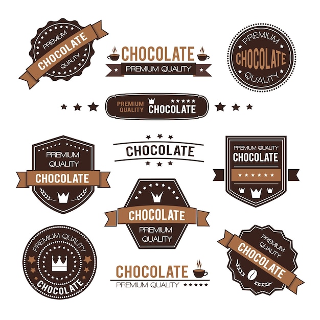 Vettore set di logo e icone di design di cioccolato illustrazione vettoriale