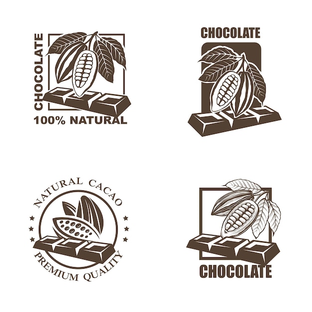 Set di etichette di cioccolato