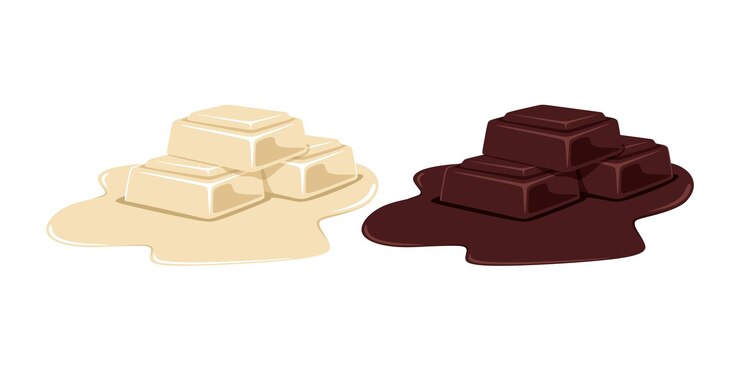 a set of chocolate sauces with chocolate and white chocolate