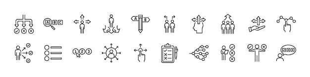 Vector set of choice icons choose decision