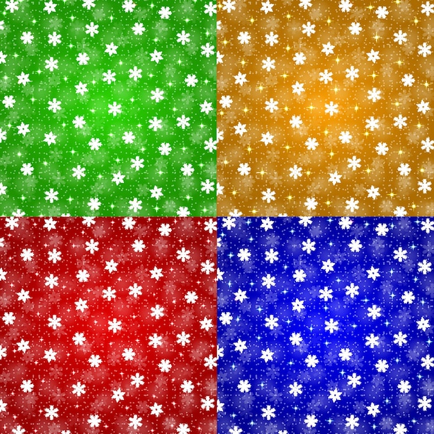 Set of Christmas backgrounds with snowflakes