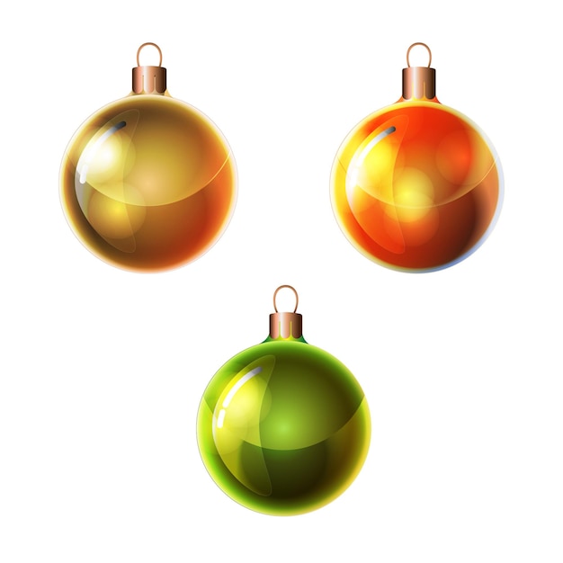 Set of Christmas balls Christmas baubles isolated on white background Christmas decorations