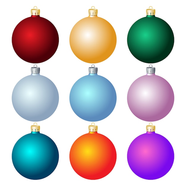 Set of Christmas balls on white background.  .