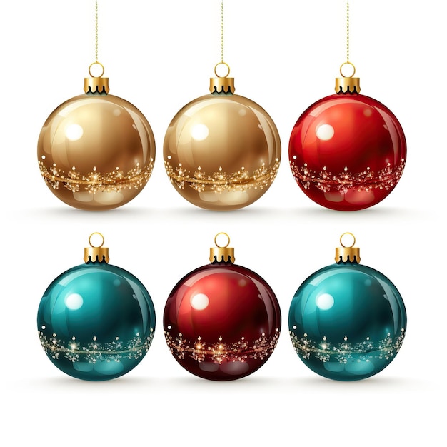 Vector set of christmas bauble vector white backgro