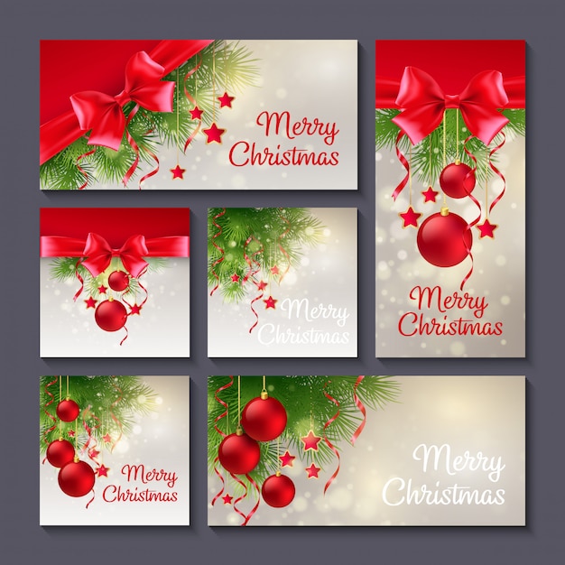 Set of christmas card or banner set