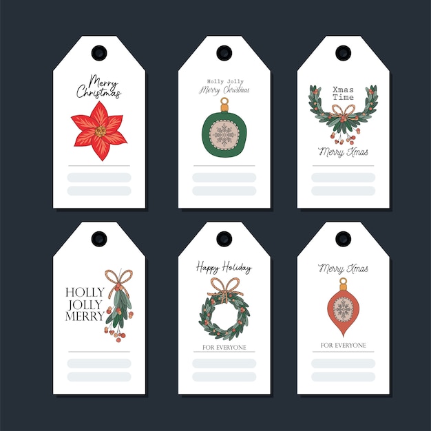 Vector set of christmas cards on black illustration design