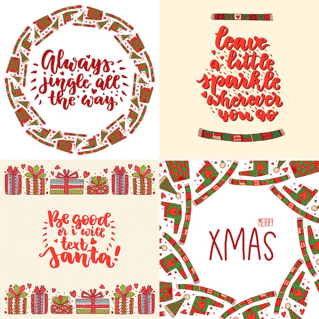 Vector set of christmas cards