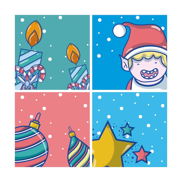 クリスマスの漫画のセット