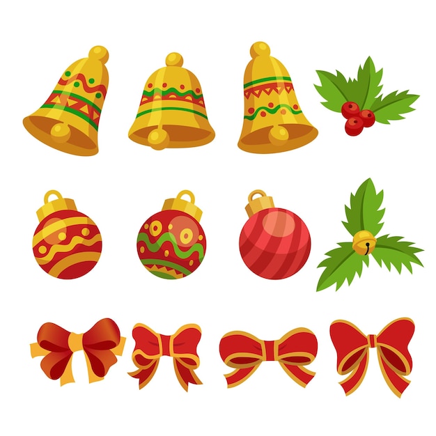 Vector set of christmas decorations collection