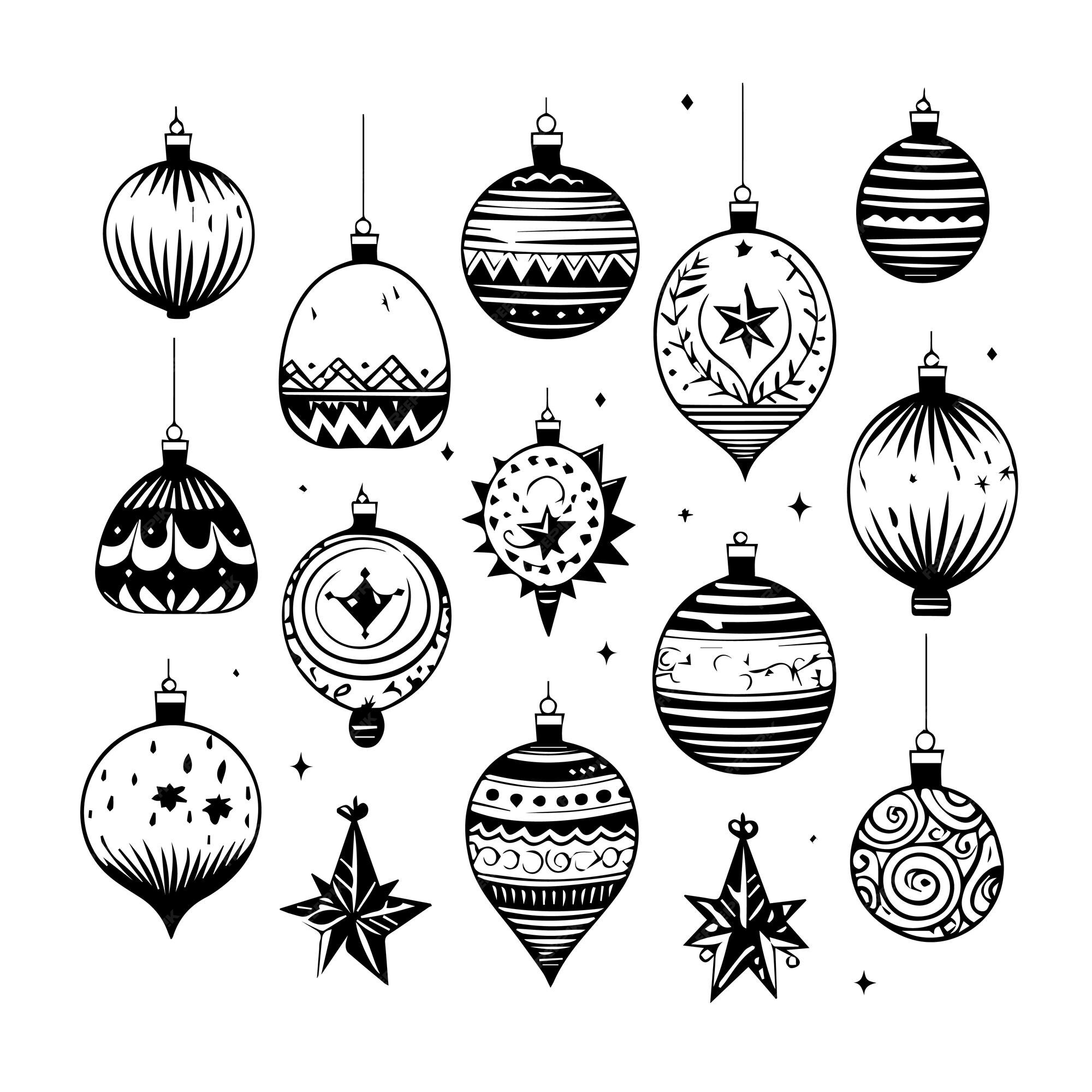 Christmas Ornaments Black And White 