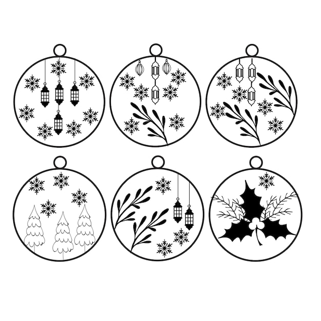 Set of Christmas design elements vector