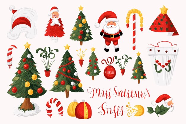 A set of christmas element Stock Illustration