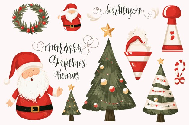 A set of christmas element Stock Illustration