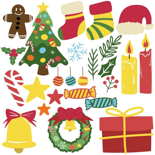 Vector set christmas elements 1